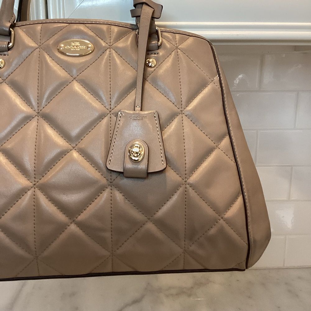 Coach Bag Purse Handbag Quilted Leather Small Margot Carryall Satchel Pocketbook - Picture 2 of 16